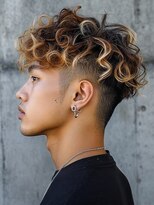 ラギッド 大野城店(RUGGED)&nbsp;ツイストスパイラルパーマ ハイライトカラー ツーブロック 20代