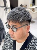 50代40代白髪ぼかしシルバーメッシュバレイヤージュ