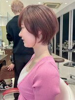アース 栄店(HAIR&MAKE EARTH) earthショートレイヤーボブミルクティー丸みショートボブ