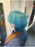 【W_SALON 河原町】ターコイズブルー/透明感カラー