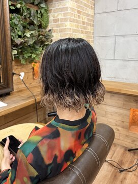 プランツヘアー ボブパーマ×裾カラー