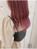 ピンクカラー×ブリーチカラー×ダブルカラー