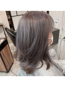 アフィックス ヘア 水天宮前店(affix hair) ハイ透明感グレージュアッシュカラー×ラフウェーブ