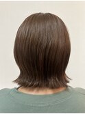 ベージュブラウン×ワンレンボブ