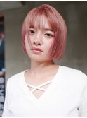 ハイトーンピンク/タッセルボブ/ミニボブ