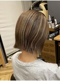 【ハイライト×切りっぱなしボブ】デザインカラー/鎌取/林愛華