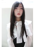 暗髪ストレートロング