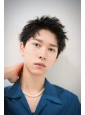 刈り上げアップバングビジネスヘアスパイキーショート