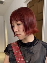 ナループロアツム(Nalu pu loa Tsum)&nbsp;パーマ落とし/ブリーチなしダブルカラー/レッドオレンジカラー