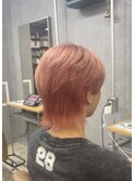 ペールピンク、メンズウルフ、池袋、ホワイトピンク