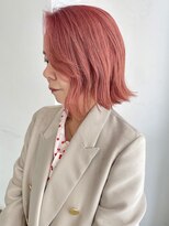 アスティブランシュ(Asti blanche) コーラルピンク×切りっぱなしボブ_サーモンピンク/ブリーチ