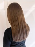 ツヤストレートロング_アースカラーくびれヘアツートン_ba362071