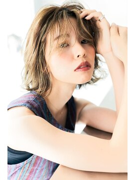 シェル 立川(shell) 大人可愛いハイライトミディボブ20代30代40代50代