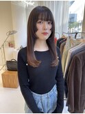 10代20代ミディアムストレート顔周りカット小顔ヘア髪質改善