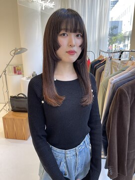 ハイブ 金沢(Hive) 10代20代ミディアムストレート顔周りカット小顔ヘア髪質改善