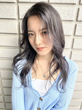 ヘアデザイン アンジェロカフェ(Hair Design Angelo cafe) シャドールーツシルバー×透け感ミディアム【20代30代40代】