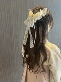 卒業式/袴/成人式/ヘアアレンジ/ハーフアップ