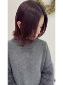 ベリーピンクの切りっぱなしボブ☆