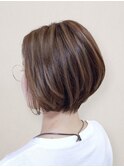 小顔補正立体カット×ナチュラル丸みボブ 10代20代30代40代50代