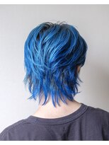 ルプラ ガーデン(le-pla garden)&nbsp;ウルフ#ブルー#レイヤーカット#ダブルカラー#ケアブリーチ#豊橋