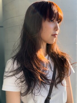 サーカス(circus) ニュアンスパーマ/顔まわりカット/レイヤー/透明感オレンジ