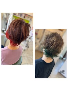 トリップ ヘアメイク(trip) 襟足シュシュシュアクセントカラー