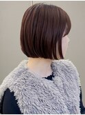 タッセルボブ赤髪ワインレッドボルドーチェリーレッドボブrena