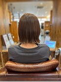 大人可愛い切りっぱなし外ハネボブモカベージュ
