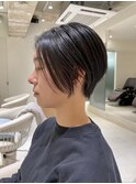 ハンサムショート☆前髪なし☆小顔フェザーショート/ナチュラル