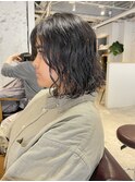 山本/ボブパーマ切りっぱなし無造作ブリーチなしカラー吉祥寺
