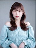 ロングくびれヘア韓国ヘア顔周りレイヤー_F80143