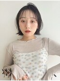オリーブベージュショートミニボブグレージュブリーチレイヤー