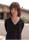 メンズボブウルフメンズミディアムレイヤーカットメンズウルフ