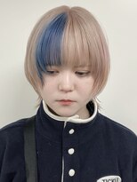 モリオフロムロンドン 原宿本店(morio from London)&nbsp;【morio原宿】顔まわりレイヤーブルーカラー