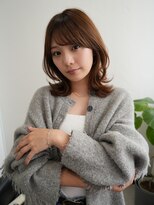 ログ 高松木太店(Log)&nbsp;ミディアム/レイヤー/ブリーチなしダブルカラー/くすみべージュ