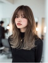 ダル 渋谷/表参道(DAL.)&nbsp;レイヤーカット髪質改善カラーブリーチなしダブルカラー韓国