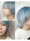 ペールカラー ブルー シルバー ホワイト ダブルカラー