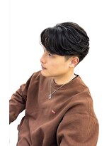 become men's hair 名駅EAST【10月3日 NEW OPEN(予定)】&nbsp;フェザーパーマ×センターパート黒髪/名古屋/名駅