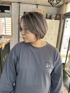 シールドヘアー 沖縄 新都心(C'LD Hair) 【 C’LD 】シャドウルーツ/ショートボブ/グレージュ/ショート