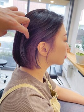 キビト(kibito) インナーカラーボブ ラベンダーパープル
