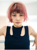 【benji】ピンク×マッシュショートボブ　ハイトーン