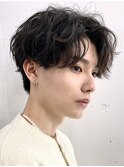 ニュアンスパーマワンカールパーマ刈り上げないセンターパート