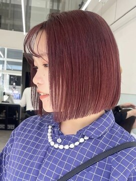 ニトバイアンキシム(nit by ahnkism) ボブミルクティーベージュブリーチダブルカラー堀江