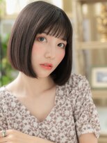 カバーヘア ブリス 北浦和(COVER HAIR bliss)&nbsp;黒髪シースルーバング小顔切りっぱなしボブh4北浦和20代30代40代