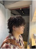 縦落ちウルフパーマ／ウザバング波ウェーブツイストパーマメンズ