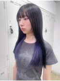 ブルーブラックインナーブルーラベンダーカラー