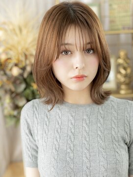 カバーヘア ブリス 北浦和(COVER HAIR bliss) 大人ガーリーローズブラウンハッシュカットh4北浦和20代30代40代