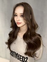 ロムーク 表参道(LOMKH)&nbsp;ロングレイヤーカット顔周りシールエクステ秋ヘーゼルグレージュ