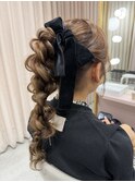 編み込みポニー