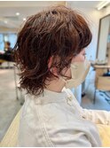 葉美容院×本八幡×くびれショートウルフ×ニュアンスパーマ